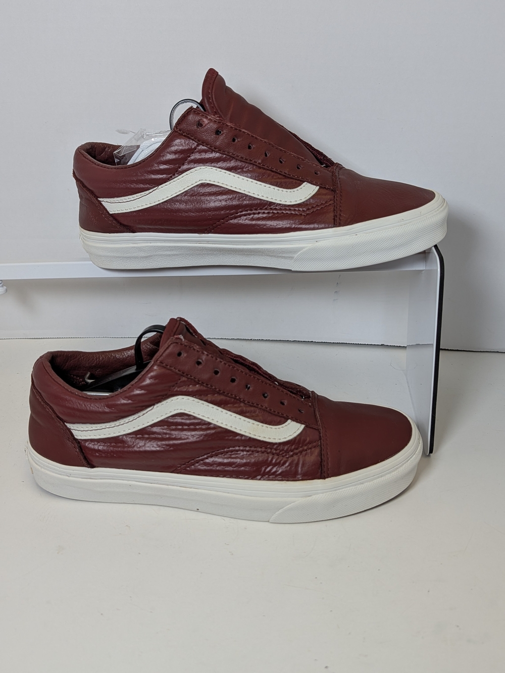Vans Men's Low-Top Sneakers - Burgundy & White
